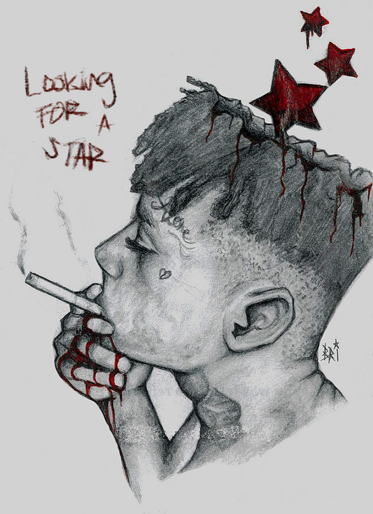 "looking for a star" - x sticker